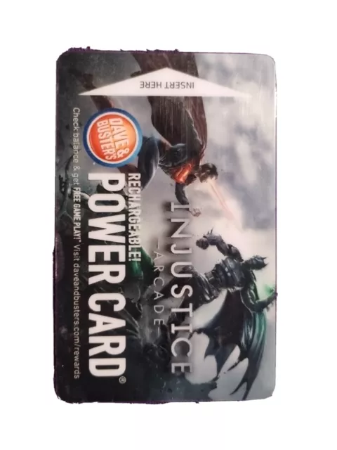 Limited Promo Dave and Busters Power Card Injustice NO VALUE FREE SHIP