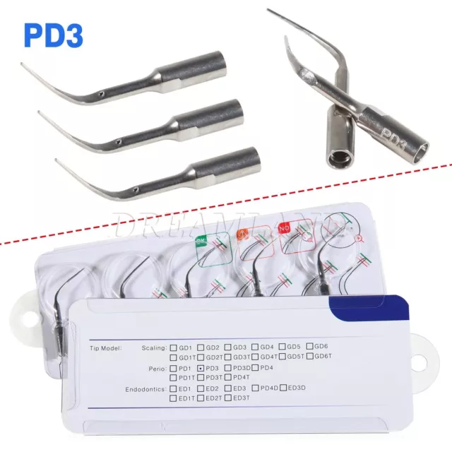 5 Dental Ultrasonic Perio scaling Scaler tips PD3 passen DTE SATELEC