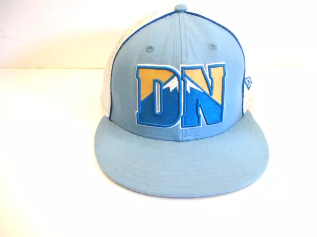 NBA Denver Nuggets New Era 59 Fifty Fitted Sz 8 Embroidered Blue White Hat Cap