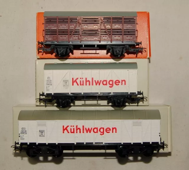 Kleinbahn 3 Stk - 320 327 345 H0 - Güterwagen Kühlwagen Viehwagen der ÖBB - OVP