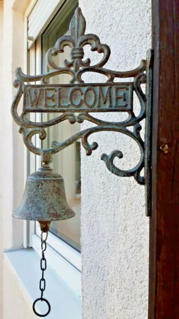 Glocke, Türglocke, Wandglocke aus Gusseisen "Welcome" (GR)