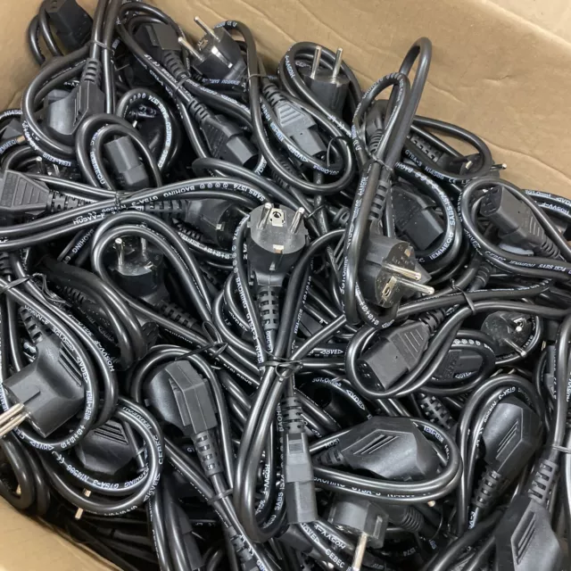 50 X Bulk Joblot EU 2 Pin Schuko Kettle C13 Power Cable Lead