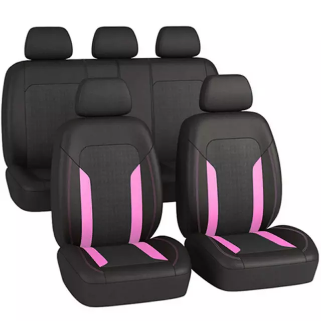 Pink Full Set Front Rear Protector Car Seat Covers For Women Auto Accessories