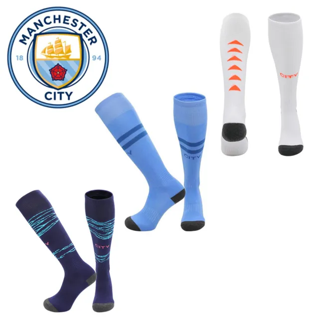 Manchester City childrens Kids football socks home away 3rd sz 5-14yrs Xmas Gift