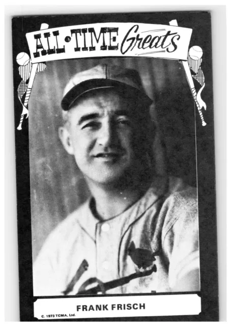 1973 Frank Frisch St Louis Tcma All Time Greats Postcard Baseball Hof Vg-Ex