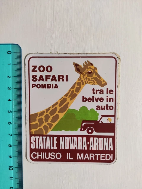 ADESIVO ZOO SAFARI POMBIA NOVARA-ARONA STICKER AUTOCOLLANT VINTAGE 80s ...