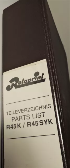 Teileverzeichnis für ROTAPRINT R45K - R45SYK