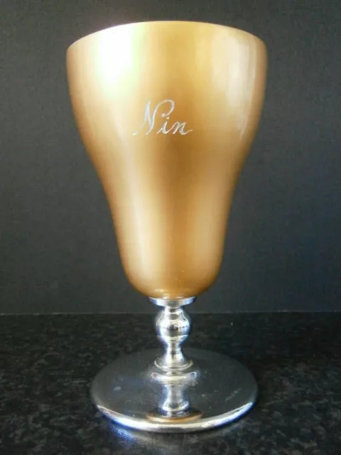 VINTAGE CARRINGTON GOLD ANODISED ALUMINIUM GOBLET with Engraved Name