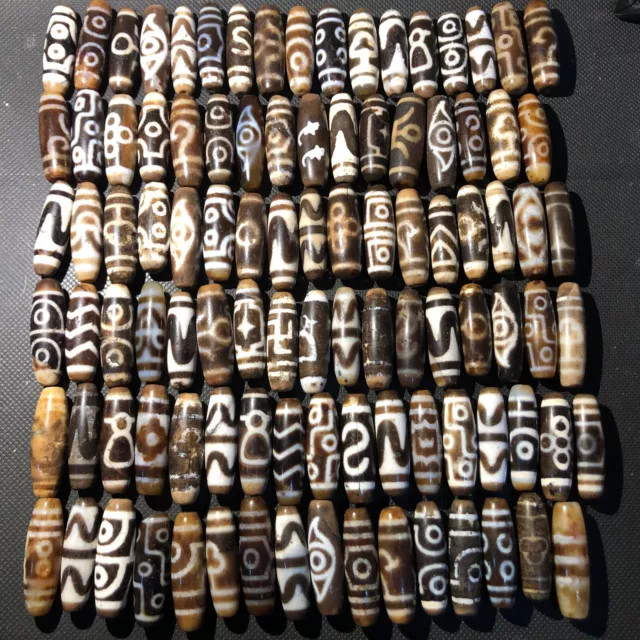 special offer ！Magic Tibetan Old Agate Multiple patternsTotem dZi Bead 100pcs