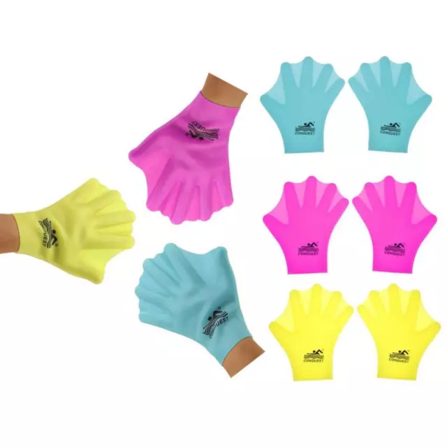 New Silicone 1 Pair Webbed Gloves Swimming Hand Paddle