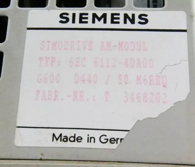Siemens 6Sc 6112-4Da00 Simodrive Am-Modul 2