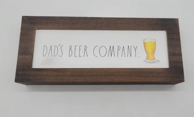 Rae Dunn Wooden Sign saying "Dad Beer Company" Desk Plaque