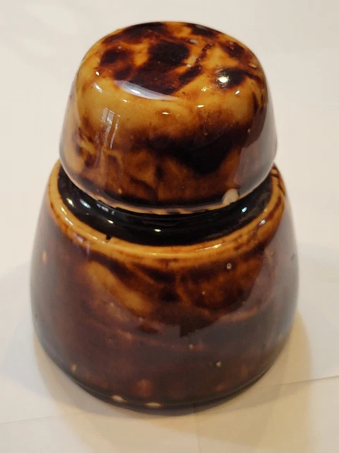 Vintage mottled Ceramic Porcelain Insulator