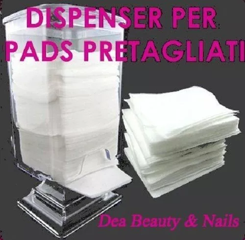 Porta  Pad Dispenser Cellulosa Pretagliati Nail Art Ricostruzione Unghie