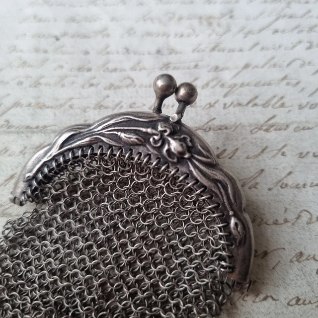 Porte-Monnaie Vintage "Aumônière" Doré - Style Rétro - Occasion En Bon État Général