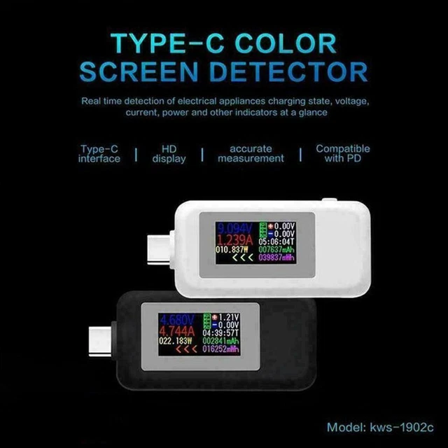 Tester USB Type-C Multifunzione - Misuratore Tensione Corrente Capacità Per Caricabatterie E Power Bank