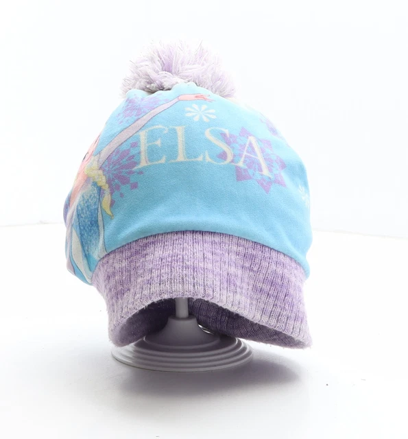 Cappello Bobble blu per ragazze geometrico acrilico taglia unica - Elsa congelata