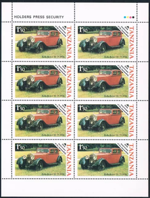 Tansania 1983 "100 Geburtstag des Automobils"  Kleinbogen Mi.-Nr. 309-312