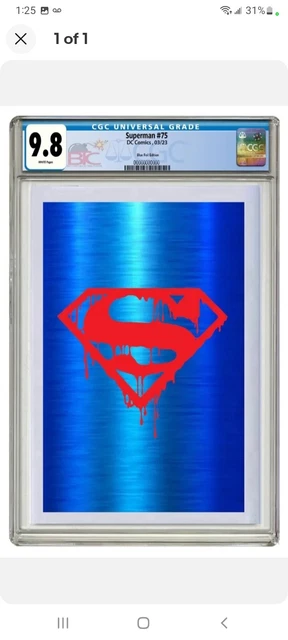 Superman # 75 CGC 9.8 Graded PREORDER MegaCon Bloody Logo Blue Foil Variant