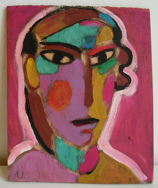 Blauer Reiter oil on wood Cavagliere Azzurro Avangurdia russa Russian avantgarde