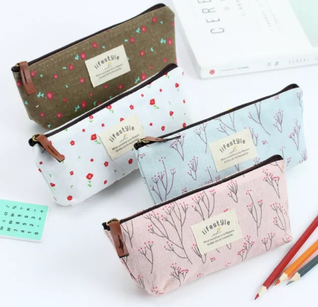 Floral Pencil Case Pen Case Back To School Kawaii Stationery Kids Gift Bag UK