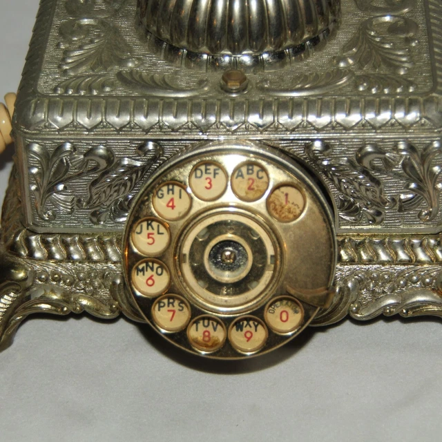 VINTAGE ROTARY DIAL Telephone Radio Shack Model 43323A Ornate Metal