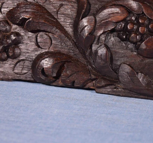 *French Antique Highly Carved Architectural Trim Panels in Solid Oak Salvage 9
