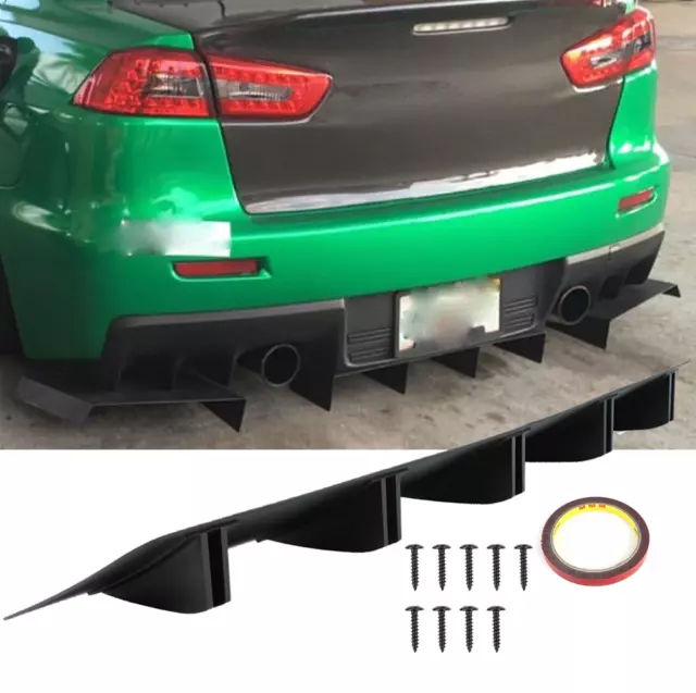 For Mitsubishi Lancer Evo X Rear Diffuser Bumper 5 Fins Spoiler Splitter Lip