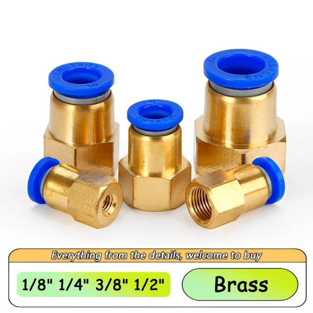 BSP Female Thread Push Fit Pneumatic Straight Adapter Fitting Connector Air Line