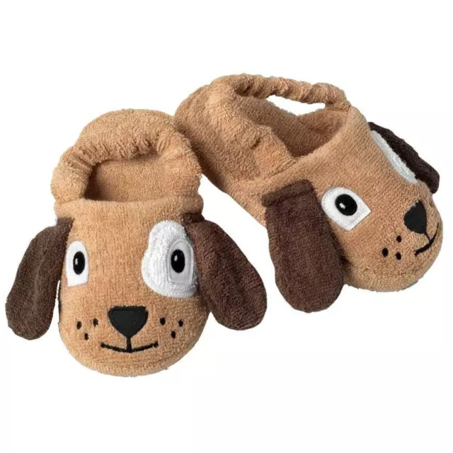 Unisex Puppy Dog 100% Cotton Terry slippers with Sling Back 2-4 Yrs Or 4-6 Yrs