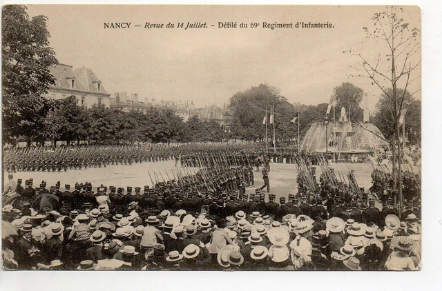 Theme MILITARY LIFE - BARRACKS CPA 54 - NANCY July 14 Revue carnot infantry