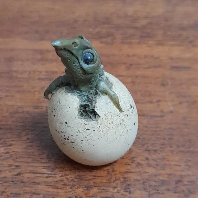 ClareCraft vintage Dragon hatching from egg fantasy 1980's 4cm Tall Hatchling