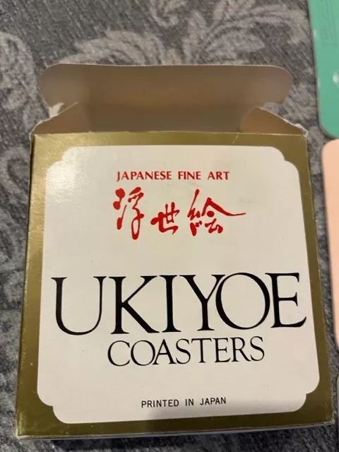 Japanese Fine Art Ukiyoe Coasters in Box 12 Pieces Printed In Japan