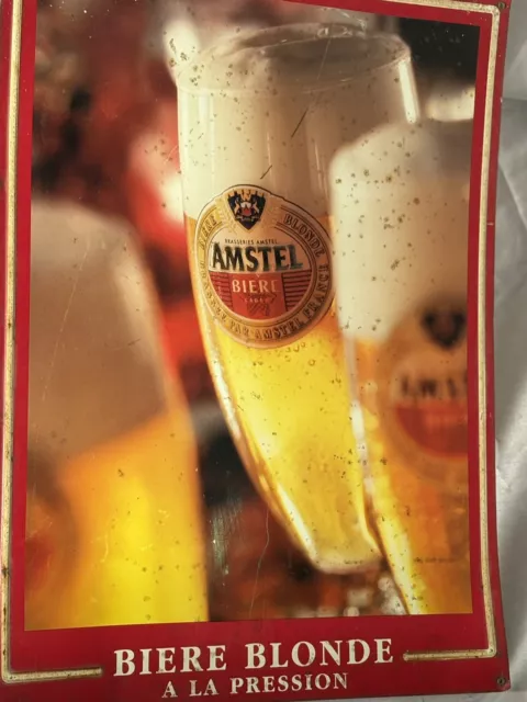 Plaque Ancienne publicitaire en tôle bière AMSTEL