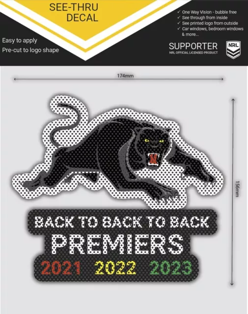 NRL Penrith Panthers Premiers 2023 See Thru Decal