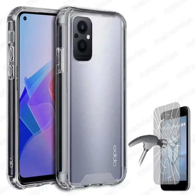 Funda + CRISTAL TEMPLADO OPPO RENO 8 LITE 5G TPU Antigolpes Carcasa Reforzada