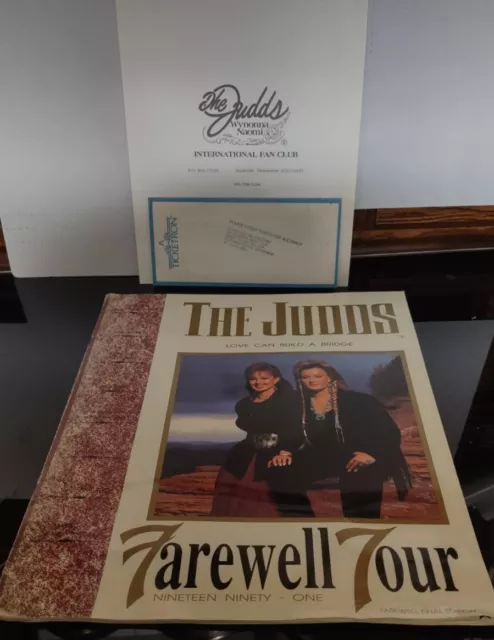 The Judds Farewell Tour Program Book 1991  Ticket Receipt Vintage Country Music