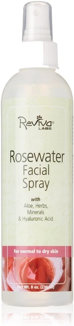 Spray facial de agua de rosas de Reviva Labs, 8 oz
