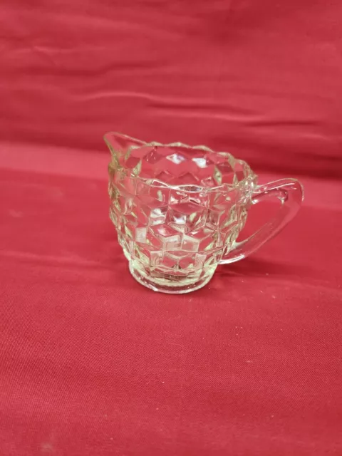 Small Vintage Depression Glass Cubist Creamer Jeannette Cube Sugar