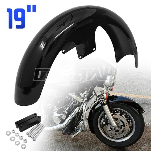 Vivid Black 19" Wheel Wrap Front Fender Fit For Harley Touring Custom Baggers