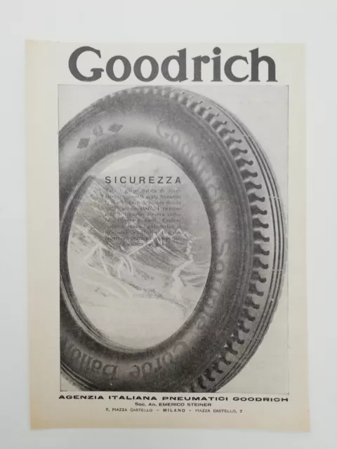 Clipping Pubblicità Advertising 1930 Pneumatici GOODRICH AIPG