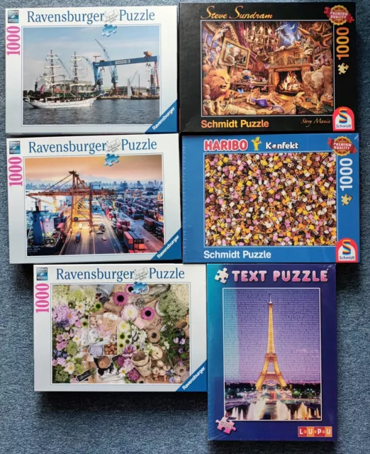 Puzzle 1000 Teile, 6 Stück