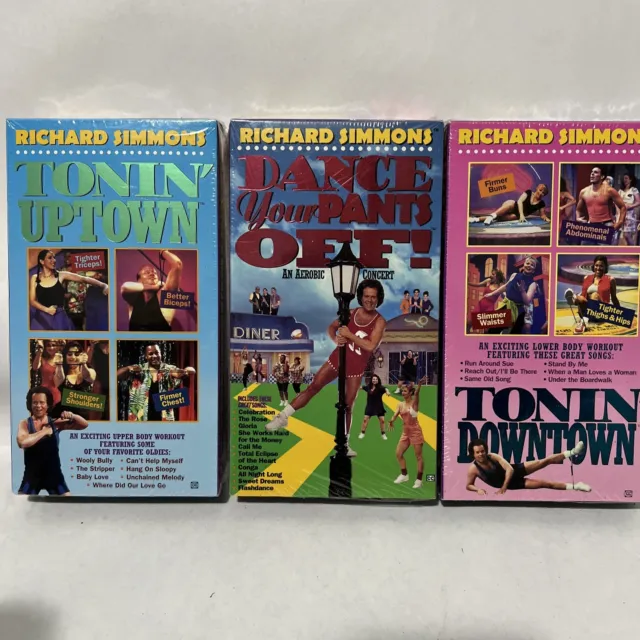 RICHARD SIMMONS VHS Tonin' Uptown, Downtown, Dance Your Pants Off NEW ...