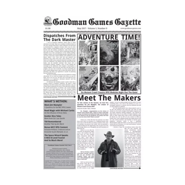Volume Board GOODMAN GOODMAN GAMES Gazette Vol. 1, #9 - May 2017 Bag EX £3.74 ...