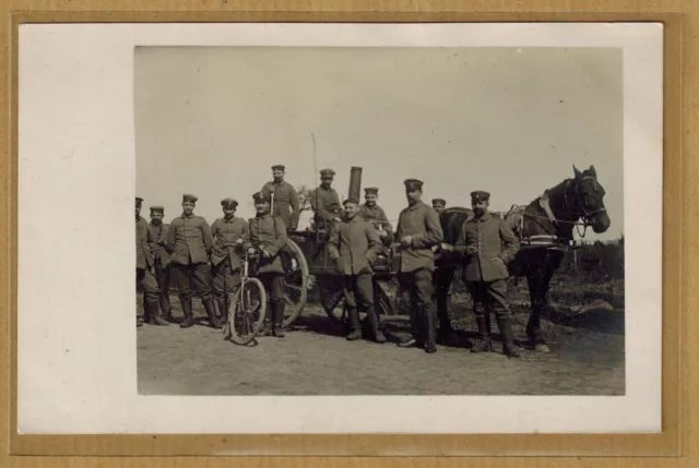 RPPC Photo Card Walking Canteen German Military Soldiers Horse m059