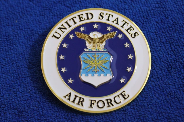 Brass USAF Air Force Grille Badge Emblem Plate Bumper Topper GM Military 2