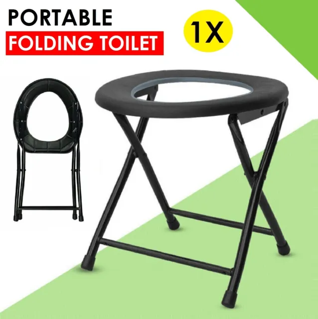 Portable Folding Toilet Seat Potty Caravan Outdoor Travel Camping Hunting Chair