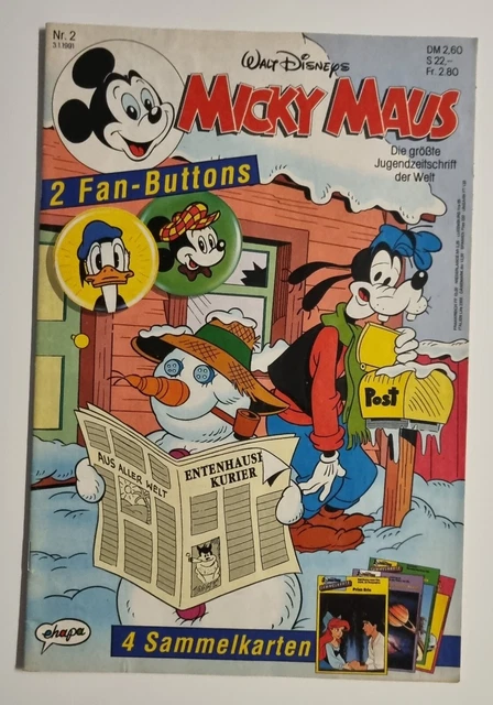 Micky Maus, 1991 Nr.2, Ohne Beilage, Mit Sammelkarten