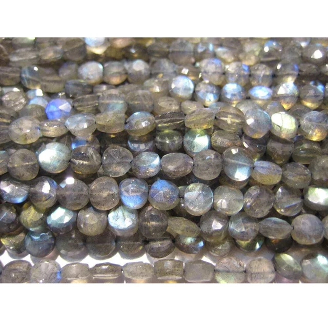 5mm Labradorite Facettes Pièce Perles, Naturel Droit Perceuse