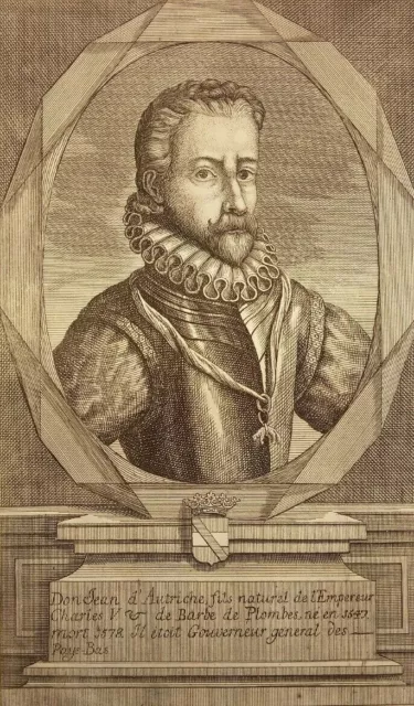 GRAVURE portrait JEAN JUAN d'AUTRICHE Habsburg gouverneur AUSTRIA KRAFFT